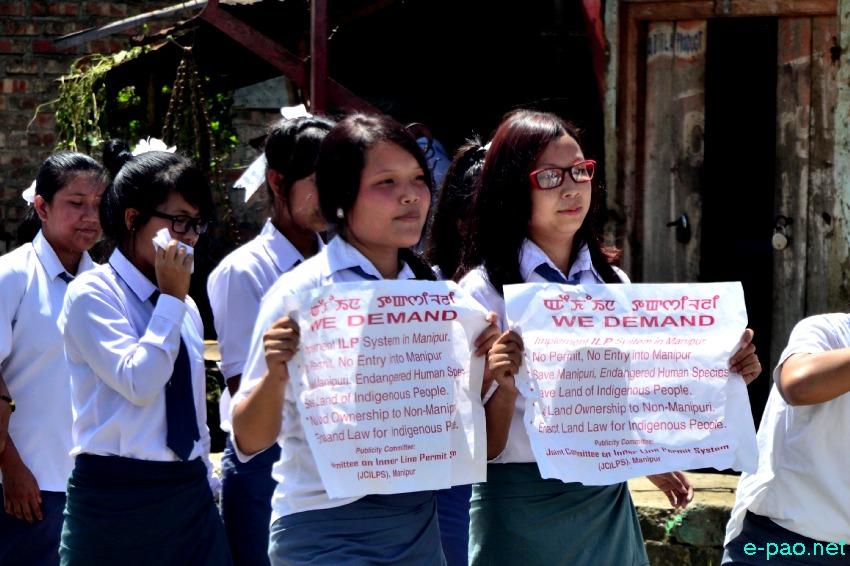 Model Higher Secondary School, Sagolband Khamnam Leikai   student rally for ILPS :: August 05 2014