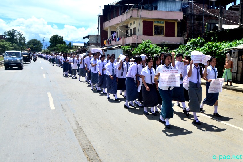 Model Higher Secondary School, Sagolband Khamnam Leikai   student rally for ILPS :: August 05 2014
