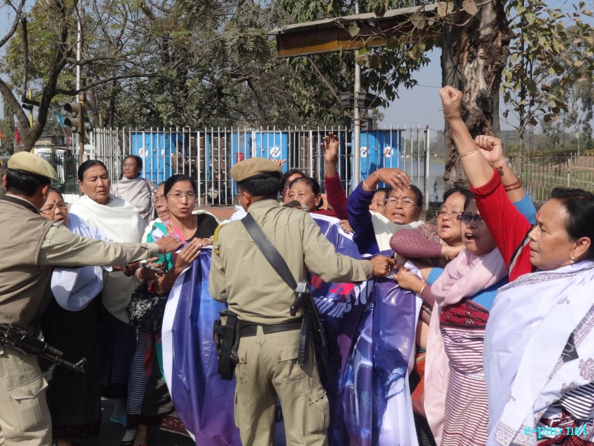 Women folk staged a protest in front of historic Kangla against imposition of Armed Forces Special Powers Act (AFSPA) :: January 25 2014