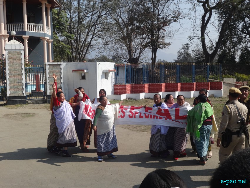 Women folk staged a protest in front of historic Kangla against imposition of Armed Forces Special Powers Act (AFSPA) :: January 25 2014