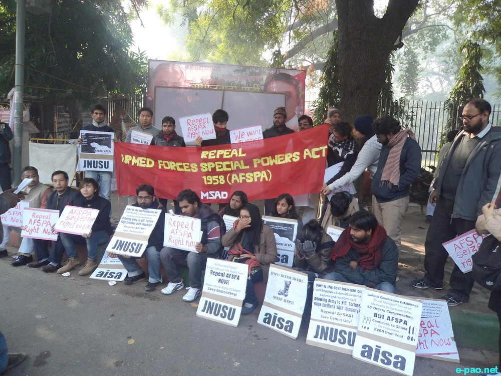 Protest demonstration demanding repeal of AFSPA 1958 at Jantar Mantar, New Delhi :: 22 December 2014