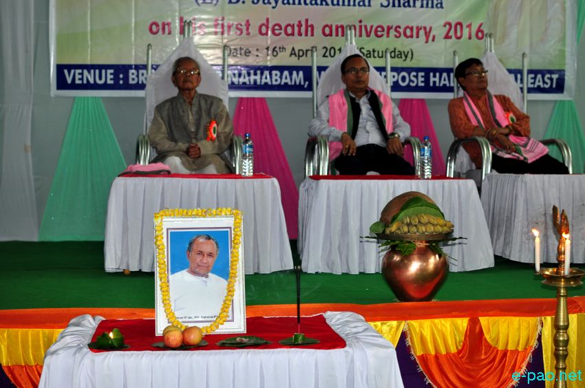 First Death Anniversary of (L) B Jayentakumar Sharma at Brahmapur Nahabam ::  16 April 2016