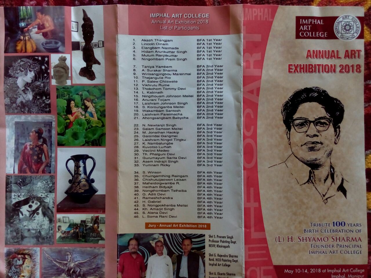 Art Exhibition : 100 years birth celebration of (L) H Shyamo Sharma, founder principal Imphal Art College :: 12 May 2018