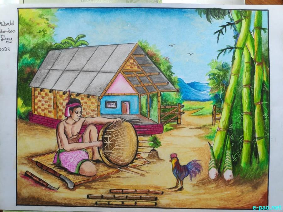 Painting competition on World Bamboo Day at Bamboo Complex, Patsoi-I, Imphal West :: 18th September 2023