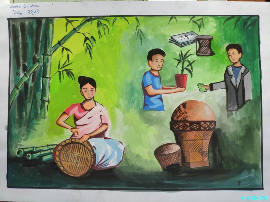Painting competition on World Bamboo Day at Bamboo Complex, Patsoi-I, Imphal West :: 18th September 2023