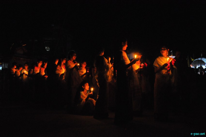 Night scenes of  Lai Khong Chingba at  Ibudhou Thangjing Moirang Lai Haraoba on  :: 02 June 2014