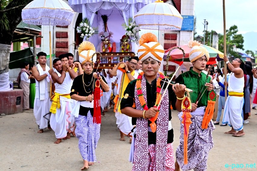  Khamenchatpa dress as seen duting Ibudhou Thangjing Haraoba Lai Lam Thokpa at Moirang on 23rd May 2022  