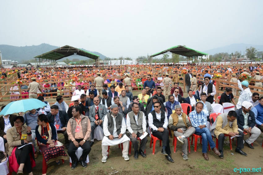 Prime Minister Narendra Modi addressing a public reception function at Luwangpokpa :: 16 March 2018