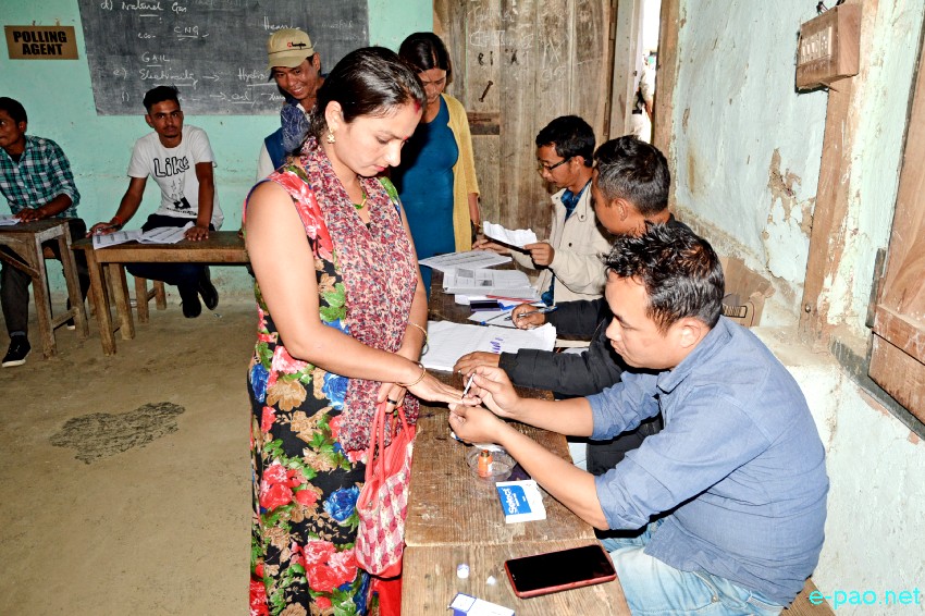 Voting for Outer Manipur Parliamentary Constituency for 17th Lok Sabha election at Kangpokpi :: 11 April 2019