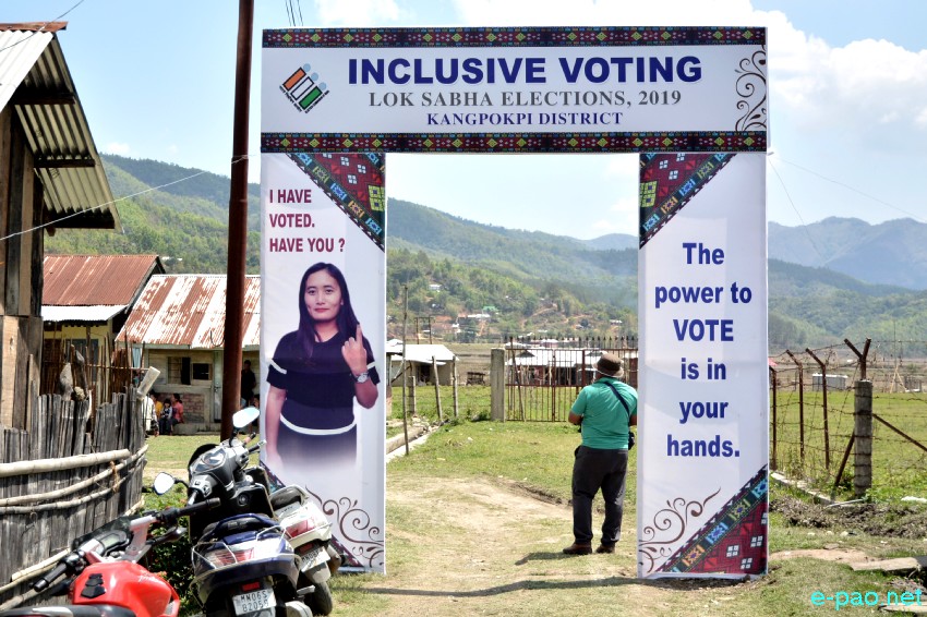  Voting for Outer Manipur Parliamentary Constituency for 17th Lok Sabha election at Kangpokpi :: 11 April 2019  