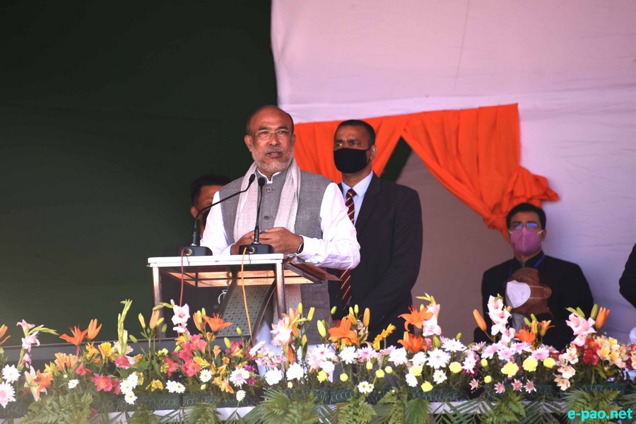 Union Home Minister Amit Shah & DoNER Dr Jitendra Singh at inauguration of projects at Hapta Kangjeibung, Imphal :: December 27 2020