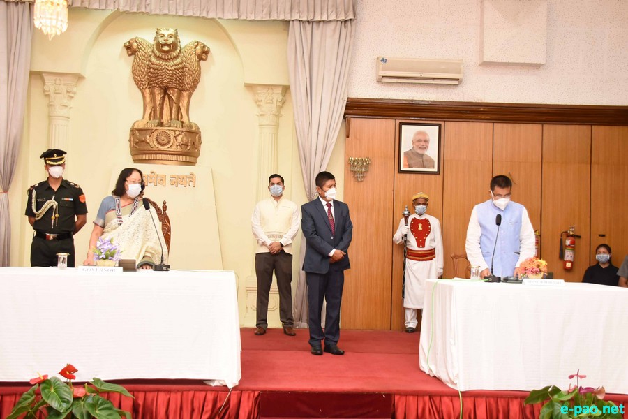 Swearing in Ceremony as Cabinet Ministers at Rajbhavan Imphal by Governor of Manipur  :: 24th September 2020