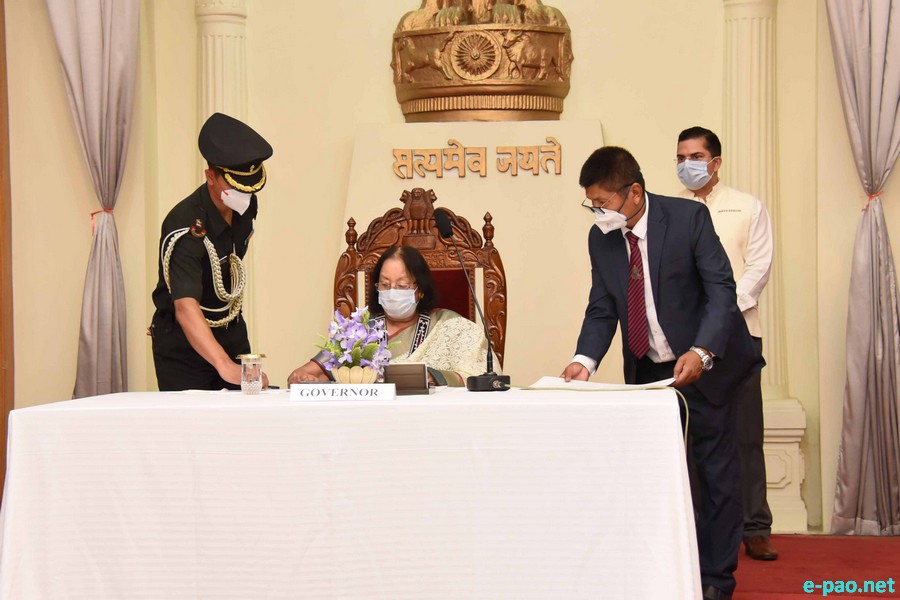 Swearing in Ceremony as Cabinet Ministers at Rajbhavan Imphal by Governor of Manipur  :: 24th September 2020