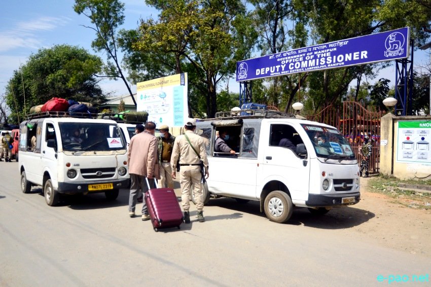 Polling officials dispatched from Imphal West DC, Lamphelpat :: February 27 2022