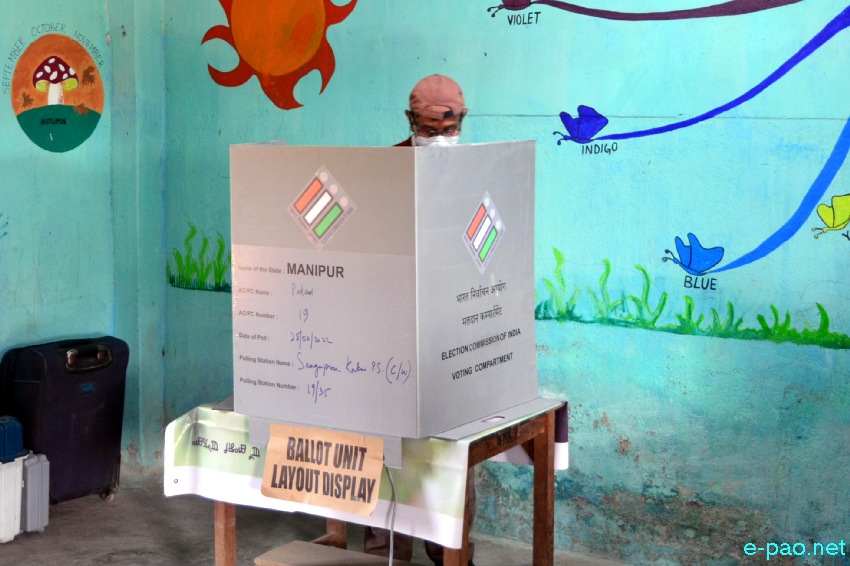 Polling  for first phase of 12th Manipur Assembly Election in Imphal East & West :: February 28 2022