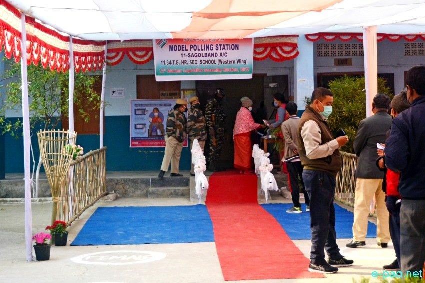 Polling  for first phase of 12th Manipur Assembly Election in Imphal East & West :: February 28 2022