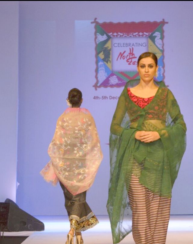 Showcasing 'weaving da designs' of Robert Naorem at Ministry of textile show at Saket, New Delhi ::: December 4-5 2015