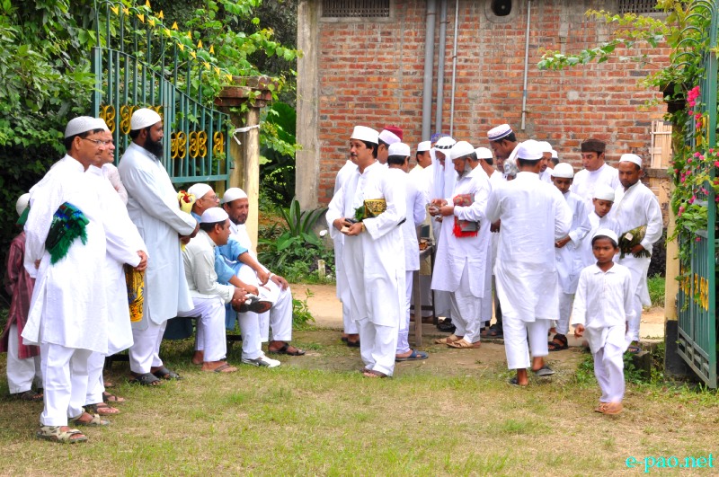 Eid-ul-fitre celebration by Manipuri Muslims  at Hatta, Minuthong,  Imphal :: 09 August 2013