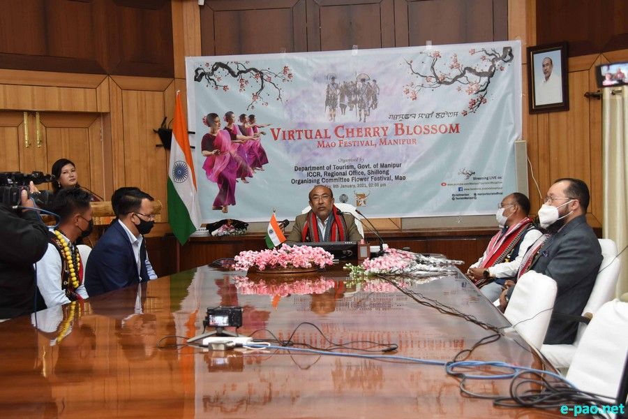 Virtual Cherry Blossom - Mao Festival : Video conferencing from CM Secretariat, Imphal :: January 09 2021