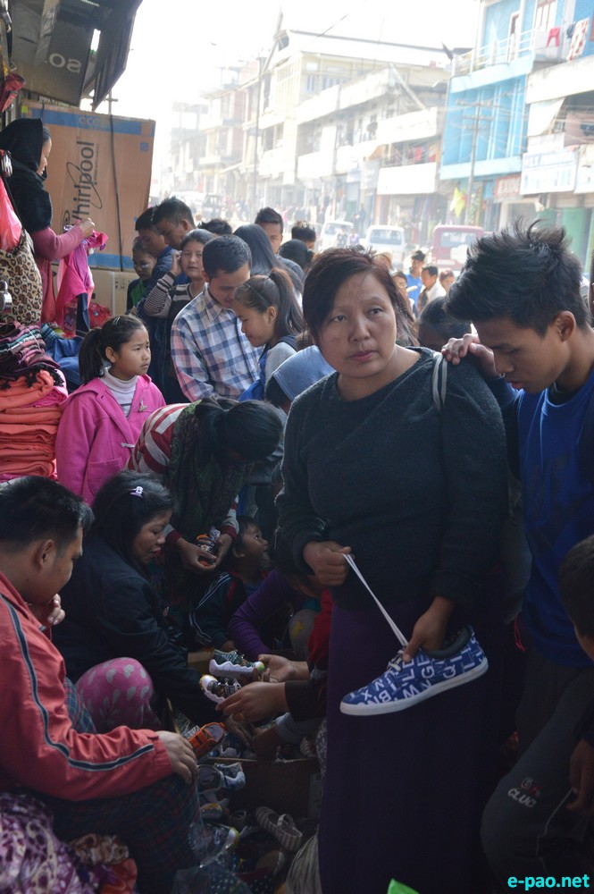 Scene of Christmas shoppers at Churachandpur on December 24 2015