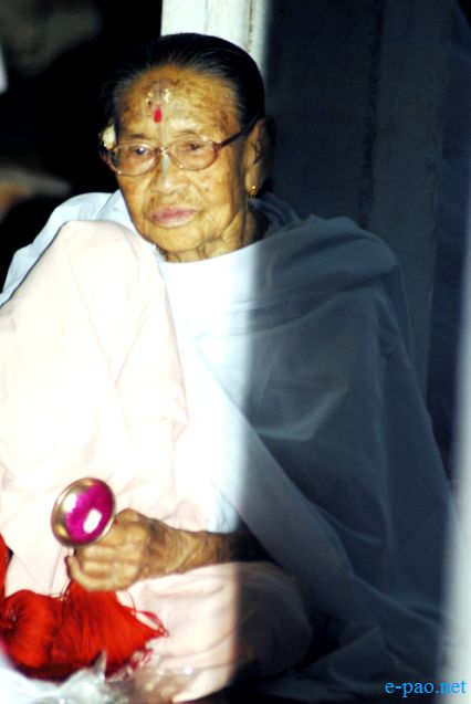 Devotees sing devotional songs on Jhulon Festival at Nityainanda temple, Nityainanda  , Imphal :: August 2013