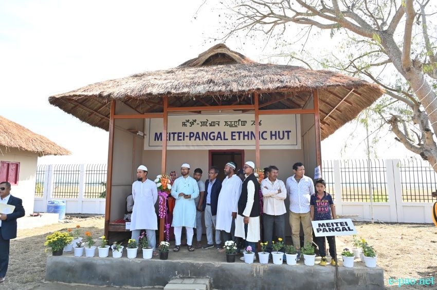 Meitei Pangal : Ethnic Tribe hut of Manipur at Manipur Sangai Festival at Sangai Ethnic Park, Moirang Khunou :: November 21 2022