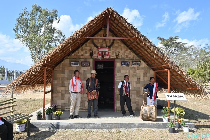 Kharam : Ethnic Tribe hut of Manipur at Manipur Sangai Festival at Sangai Ethnic Park, Moirang Khunou :: November 21 2022