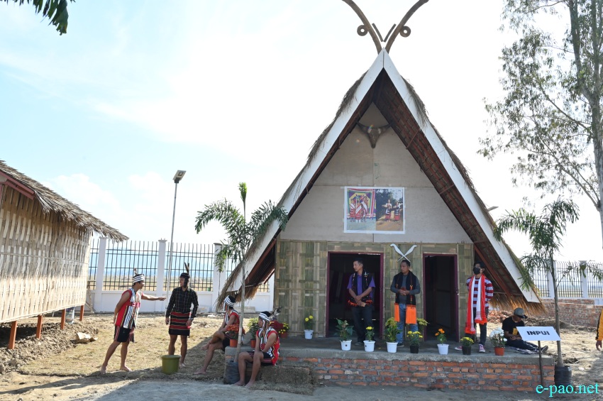 Inpui : Ethnic Tribe hut of Manipur at Manipur Sangai Festival at Sangai Ethnic Park, Moirang Khunou :: November 21 2022