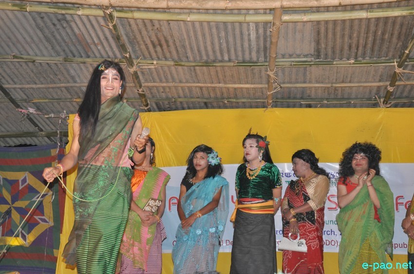 Yaoshang Day 5:  'Fancy Dress' / Fashion Show by man dressed-up as woman at Brahmapur Laipubam Leikai  :: 9th March 2015