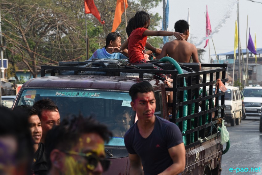Day 5 : Water and color splashing in Imphal city as part of Yaoshang Festival :: March 06 2018