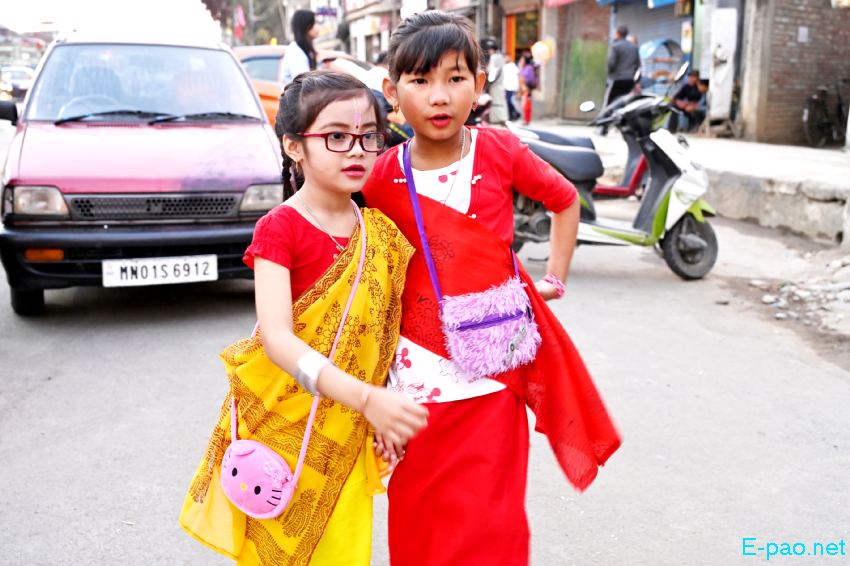 Yaoshang : Nakatheng Chatpa - Kids attired in traditional Yaoshang Dress at Kwakeithel :: March 07 2023