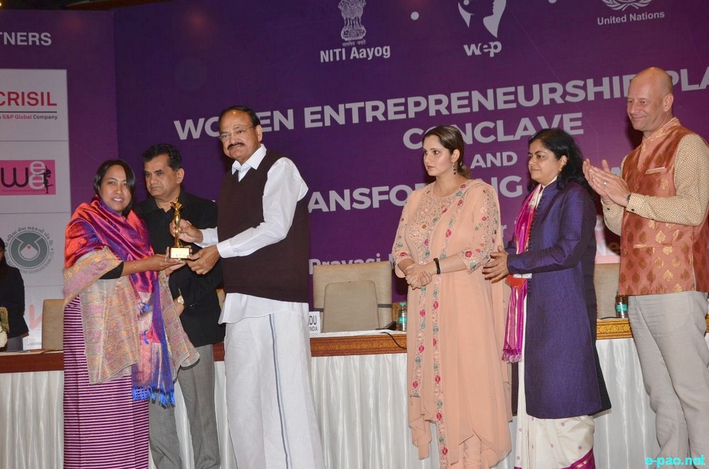 Kshetrimayum Indira (@Chirom Indira) conferred 'Women Transforming India Award 2018' by NITI Aayog at Delhi  :: 16th December, 2018