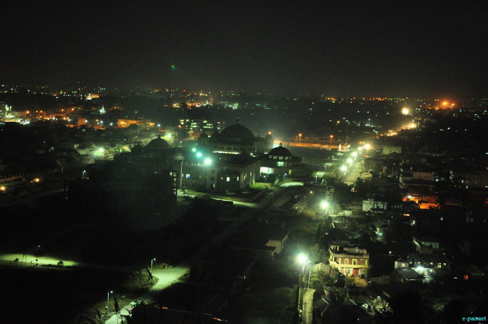 Scenic beauty of Imphal City as seen at Night time from Cheiraoching :: 3rd March 2014