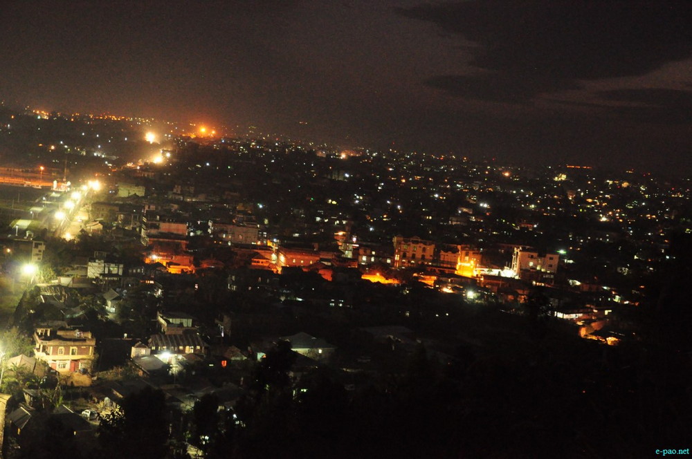 Scenic beauty of Imphal City as seen at Night time from Cheiraoching :: 3rd March 2014