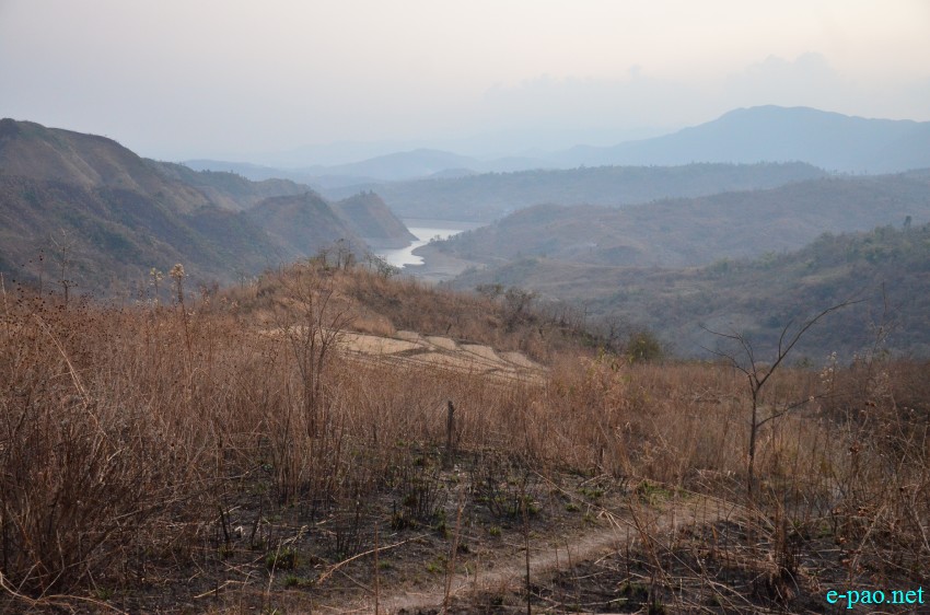 Bird eye view of Singda Dam from Konsa Khul village under Senapati District :: 20th Feb 2015