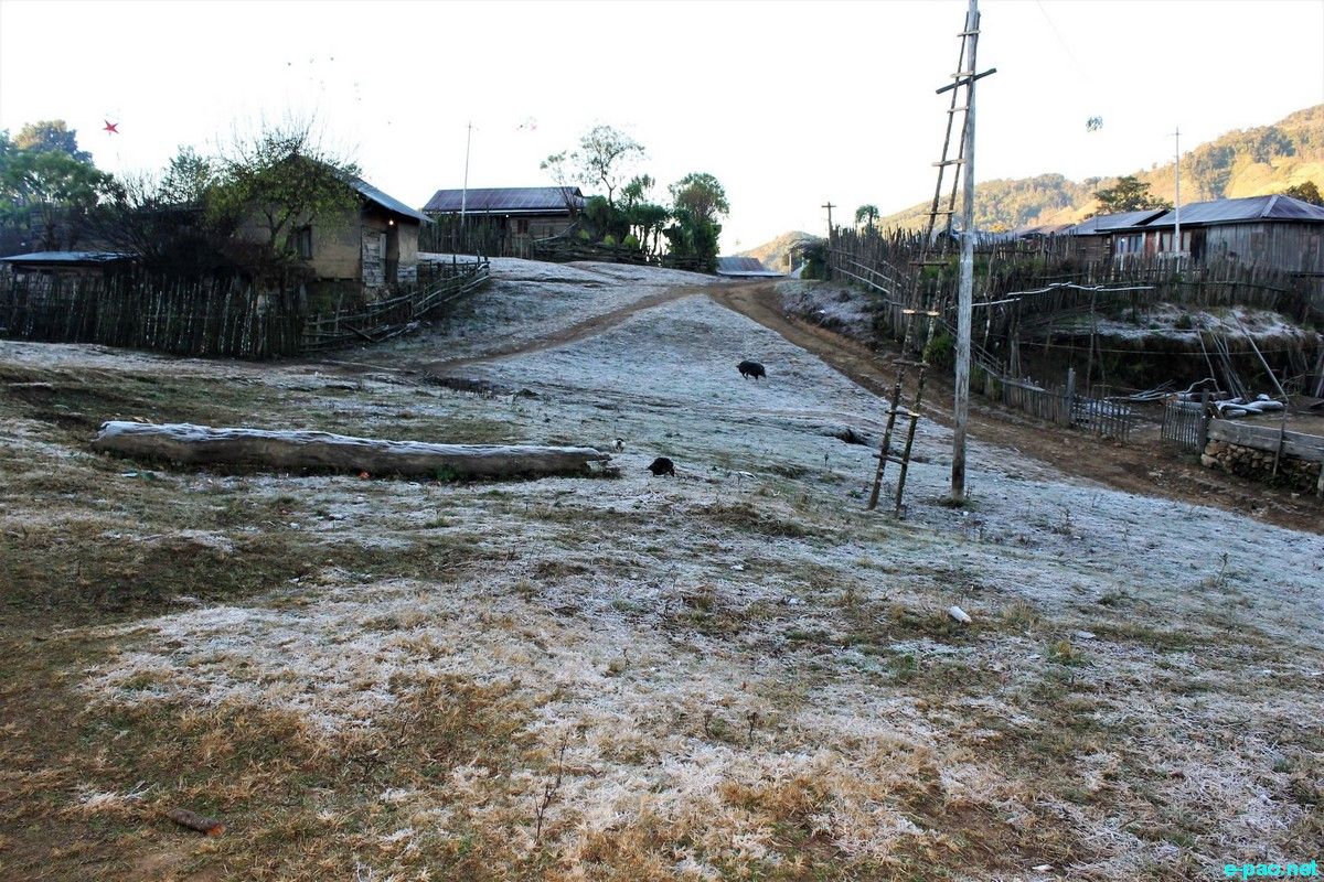 Snowfall at a village in Kadi Part 3, Tamei , Tamenglong District, Manipur :: last week of December 2018