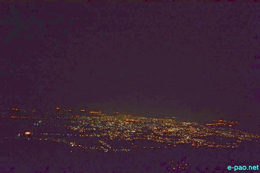 A view of Imphal City at night seen from the top of the Baruni Hill :: 17 March 2015