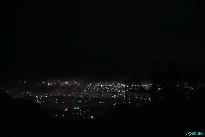 Night View : Bird's eye view of Imphal City from top of Nongmai Ching (Baruni Hill) :: 28 June 2020