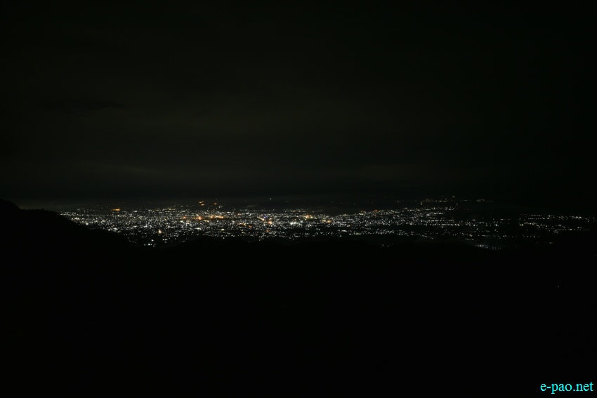 Night View :  Bird's eye view of Imphal City from top of Nongmai Ching (Baruni Hill) :: 28 June 2020