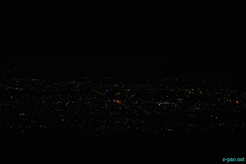 Night View :  Bird's eye view of Imphal City from top of Nongmai Ching (Baruni Hill) :: 28 June 2020