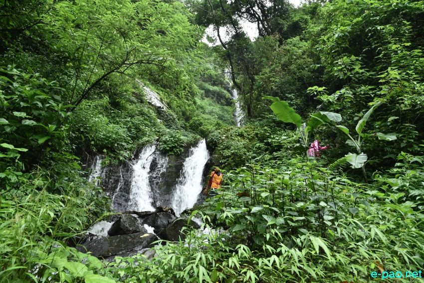 A view of Thangjing waterfall at Henglep Constituency in Churchandpur District :: 4th July, 2020