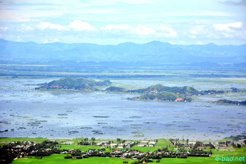 Loktak Lake  and Landscape of Imphal Valley  : A view from Salangthen Hilltop :: 18 July 2020