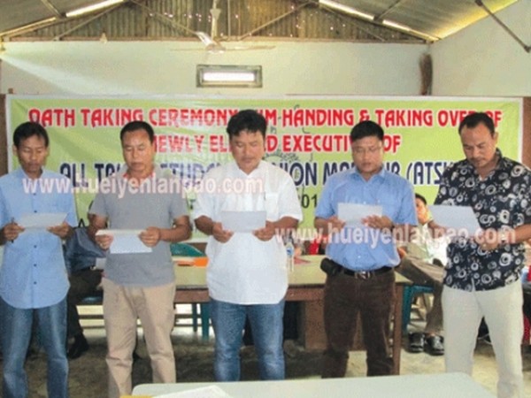 Newly elected executives of ATSUM taking oath during a function at Senepati in July 02 2013 