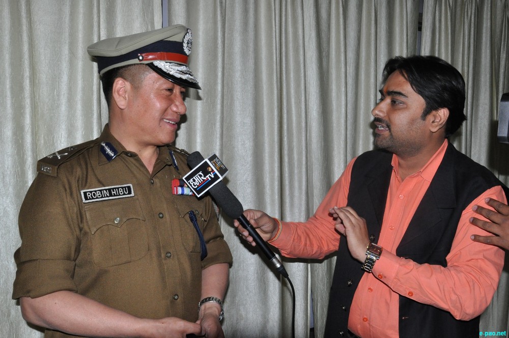 Robin Hibu being interviewed at the 'Training on security for North East citizens' by Delhi Police on 07 March 2013