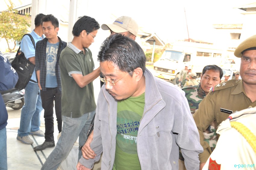 PRO, PIB Defense Wing, Lt Col Ajay Choudury and others produced before court at Imphal :: 8th March 2013