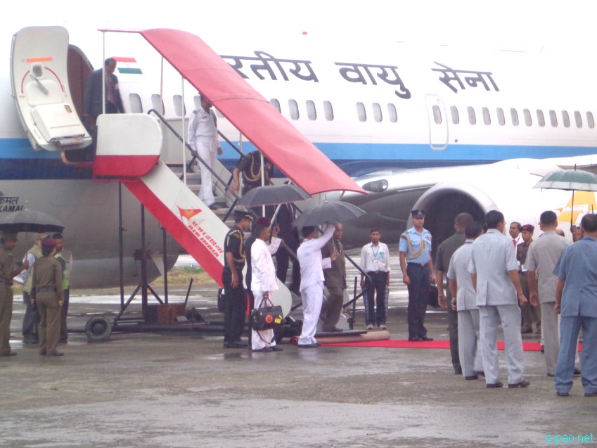 President Pranab Mukherjee 2 day visit to Imphal (At Tulihal Airport Imphal on April 15) :: April 15-16 2013
