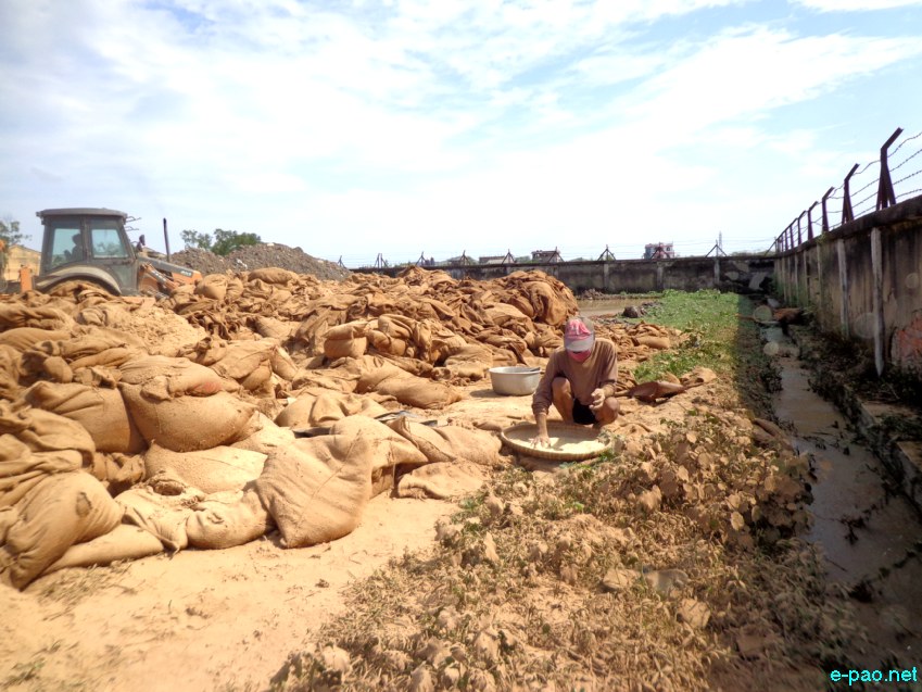 Rice bags meant for public distributions wasted inside premises of FCS godown, Sangaiprou, Imphal West :: May 5 2013