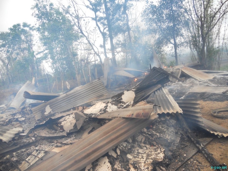 House burnt down at Silent Khul (Village) in Senapati District, following a land dispute :: May 4 2013