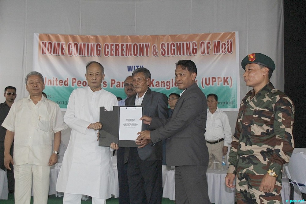 United People's Party of Kangleipak (UPPK)  signs MoU  with Indian Govt and Manipur Govt at Imphal :: May 24 2013