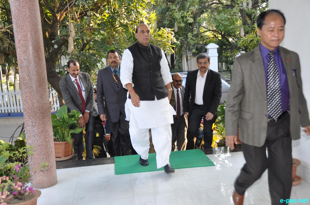 Union Home Minister , Rajnath Singh with CM, CS, DGP, DCs and SPs and Security Agencies at CM Secretariat :: 13 February 2015